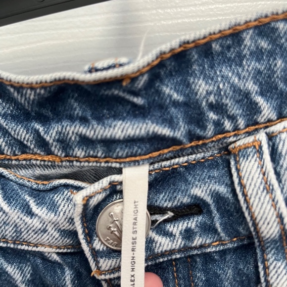Rag & Bone Alex Jeans Womens 30 Blue High Rise Straight Denim Button Fly Raw Hem - Picture 5 of 12